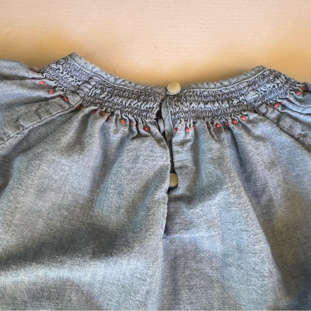 Ralph Lauren Baby Girl's Chambray Jean Long Sleeve Blouse Top Blue 24 Months - Picture 6 of 9